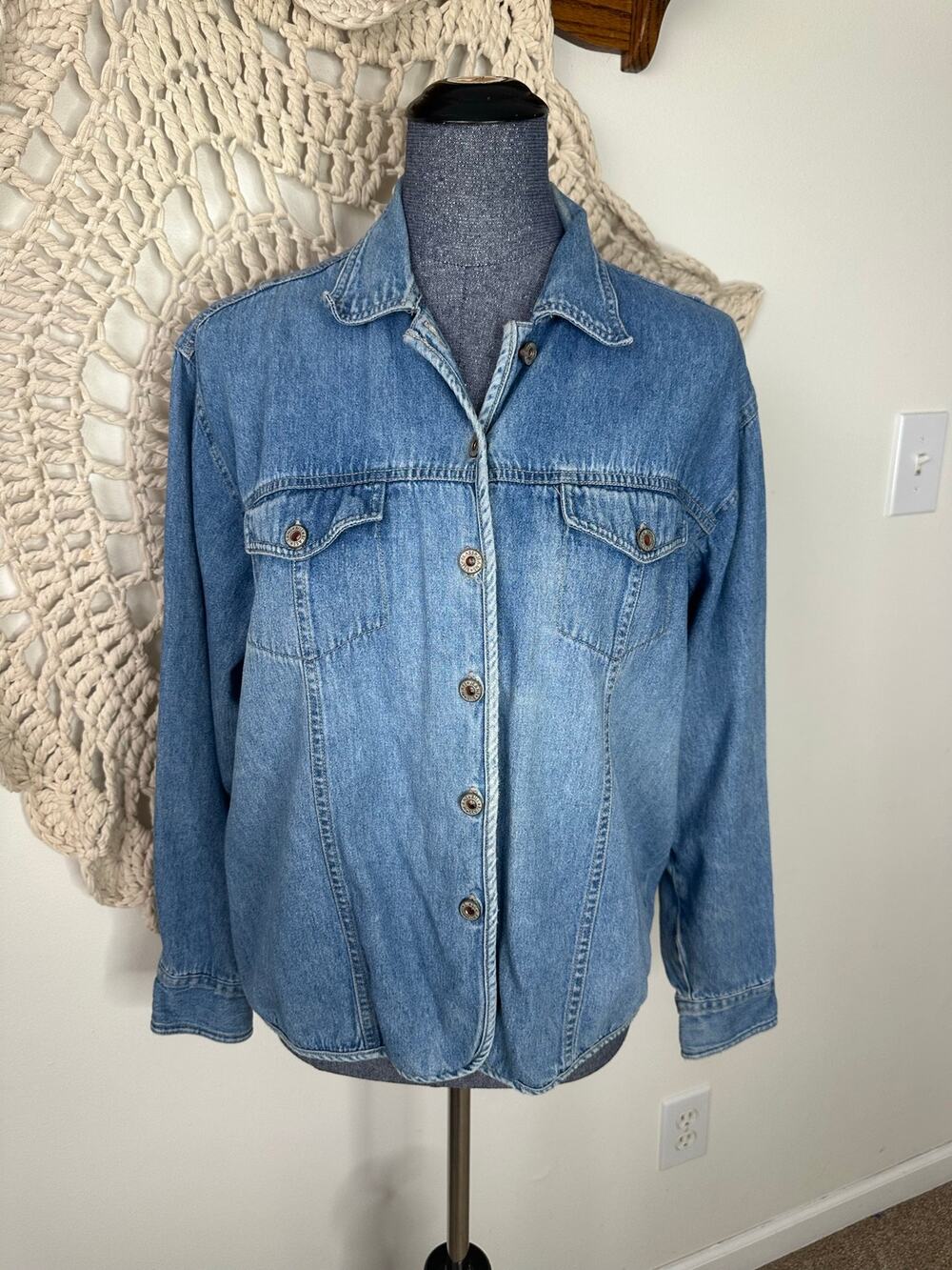 Bill Blass Vintage 90s Y2K Denim Shacket Size XL